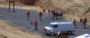 The pistol competition utilize one complete bay and featured a variety of targets at plausible defensive shooting distances.