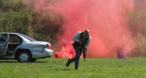 My turn in a vehicular team counter ambush drill during SWAT TV Taping.