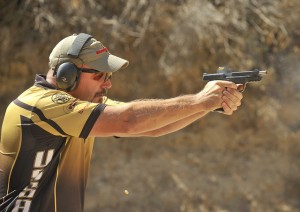 Mike Seeklander shooting the Steel Challenge