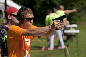 Jake Dixon of Ohio 4-H shooting Scholastic Steel Challenge