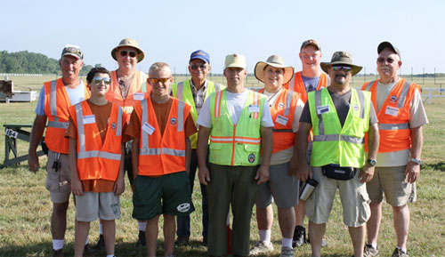 A team of volunteers on the range during the 2011 National Pistol Championships at Camp Perry