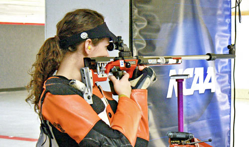 Olympian Sarah Scherer from Texas Christian University won the 2012 NCAA Individual Smallbore Rifle Championship