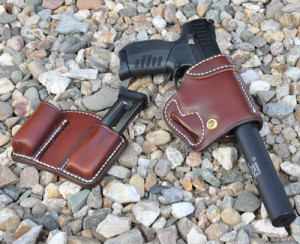 The holster rig is by Dave Cox at Davis Leather Company.