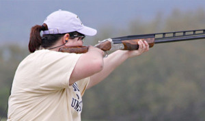 Women's American Trap gold medalist Lauren Mueller at the ACUI Clay Target Championships