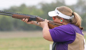 Women's American Trap silver medalist Erin Danhausen at the ACUI Clay Target Championships