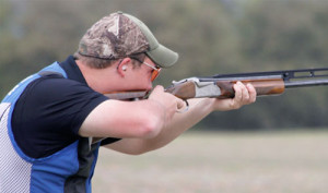 Men's American Trap gold medalist Matt Perkins at the ACUI Clay Target Championships