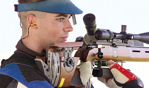 Joseph Hall of the U.S. Army Marksmanship Unit leading the 2nd Day of Competition at NRA Smallbore 3-Position Rifle