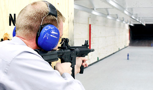 American Hunter's John Draper starts the NRA 3-gun course with a .22 rifle