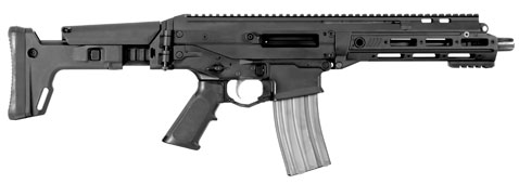 The Remington ACR-PDW comes in black, seen here with its stock extended.