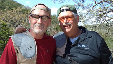 Dave Spaulding and Michael Bane at the FTW Ranch earlier this month. 