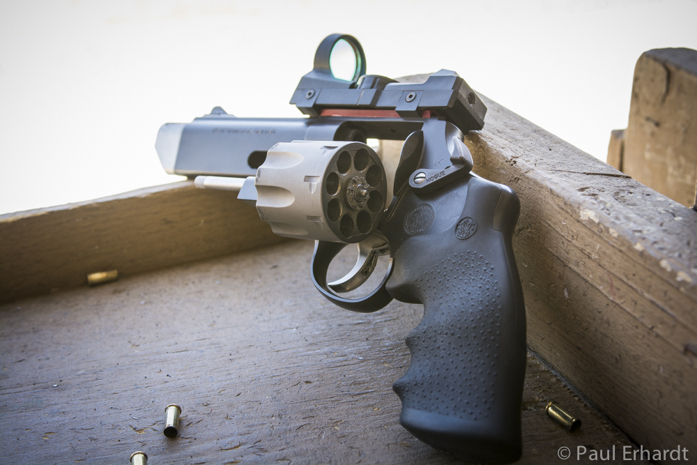 Out on the test track of the San Luis Obispo Sportsmen’s Association ranges, the 627 is on it’s way to awesome. Photo by P. Erhardt