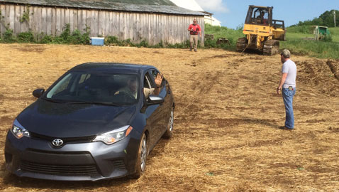 Stuck in the mud during filming of America's Rifle.