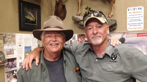 Michael Bane and Dave Spaulding at the FTW Ruger Event where the Ruger Mark IV was introduced.
